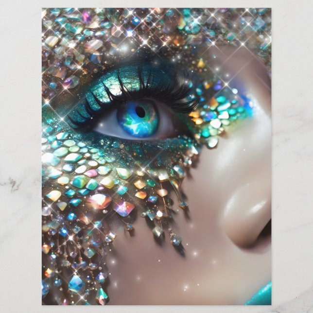 Papier Bijoux de visage Maquillage de Sirène  (Devant)