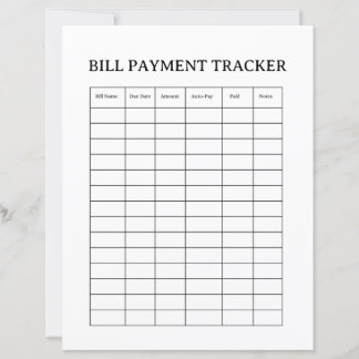 Papier Bill Payment Tracker Template