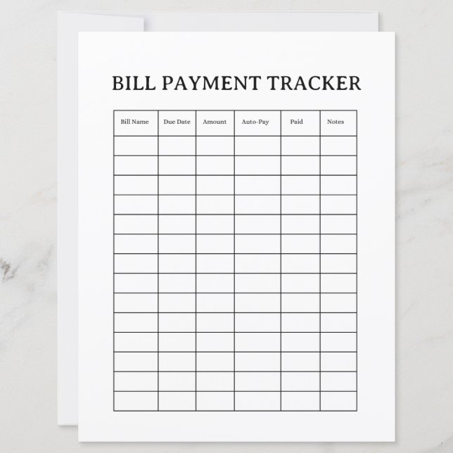 Papier Bill Payment Tracker Template (Devant)