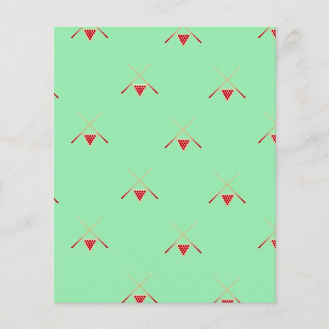 Papier billard américain sur tapis vert (Devant)