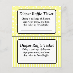 Papier Billet Baby shower Polka jaune et blanc