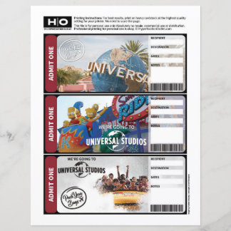 Papier Billet Faux universel pour voyages et événements