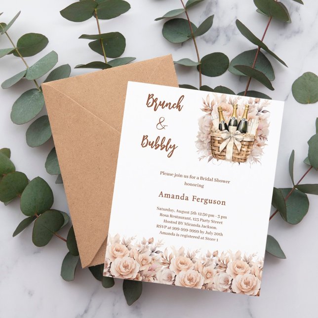 Papier Bimeau brunch beige Bridal Douche invitation (Créateur téléchargé)
