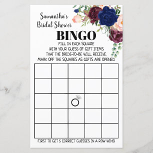 Papier Bingo anglais espagnol nuptiale jeu de douche mari