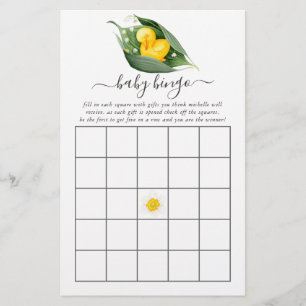Papier Bingo Baby Shower Caneton Muguet