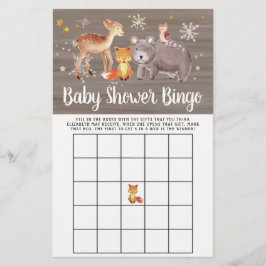 Papier Bingo Bébé Hiver Bois Animaux Jeu de douche