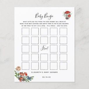 Papier Bingo bébé   Jeu de Baby shower de fées enchantées