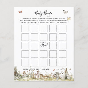 Papier Bingo Bébé Jeu de Baby Shower Floral