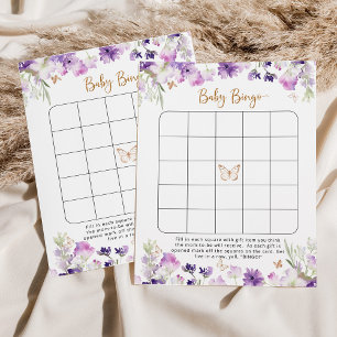Papier Bingo bébé papillon en or violet