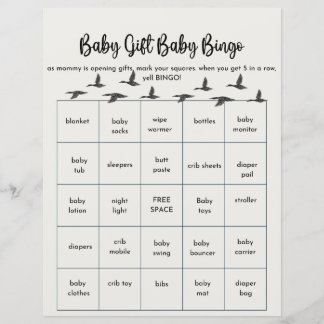 Papier Bingo bébé pour canard baby shower à thème