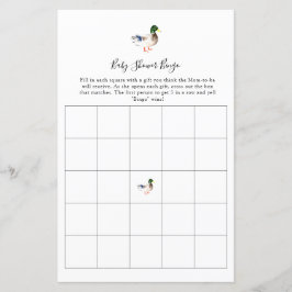Papier Bingo Canard Baby shower Jeu simple