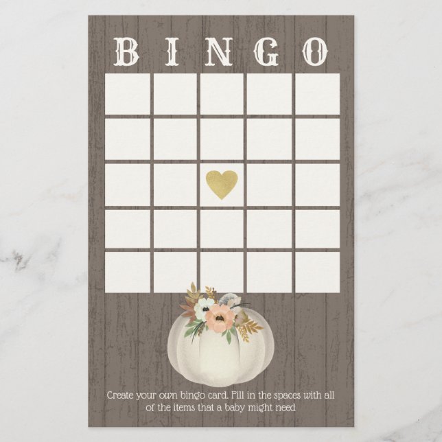 Papier Bingo citrouille Floral (Devant)