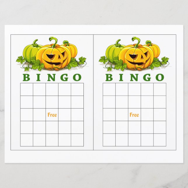 Papier Bingo citrouille mignon (Devant)