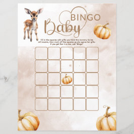 Papier Bingo Citrouille Woodland Animaux Baby shower Jeu