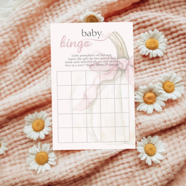 Papier Bingo de bébé Pois rose Citrouille blanc (Créateur téléchargé)