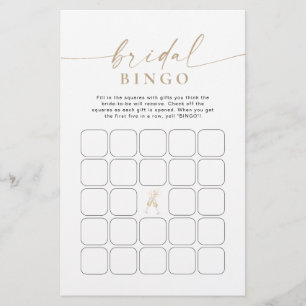 Papier Bingo de Fête de Fiançailles Minimaliste