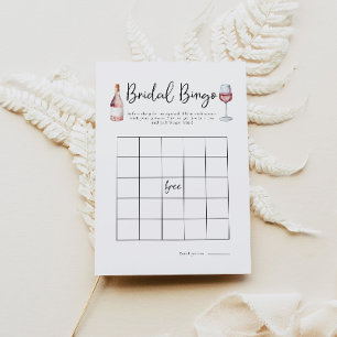Papier Bingo de Fête des mariées de vin rose