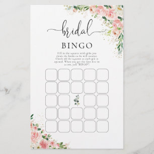 Papier Bingo de Fête des mariées or rose pâle