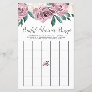 Papier Bingo de Fêtes des mariées florales Roses