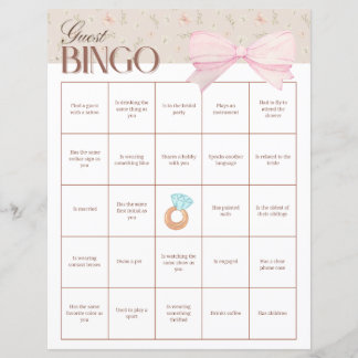 Papier Bingo de Invités à une Fête de Mariée