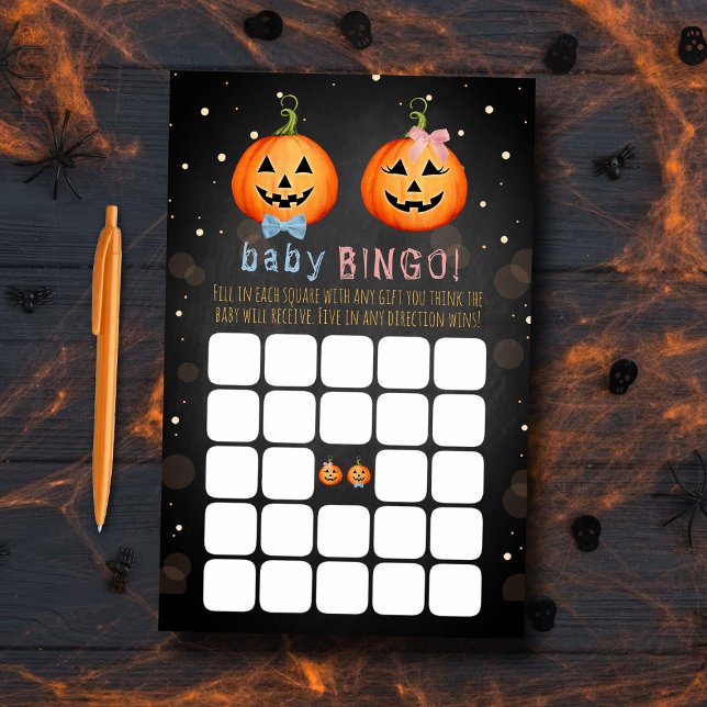 Papier Bingo de la fête de révélation de genre Citrouille (Créateur téléchargé)