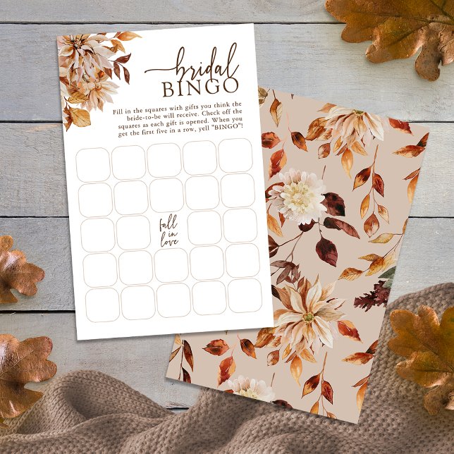 Papier Bingo de la nuptiale d'automne (Autumn Bridal Bingo
)