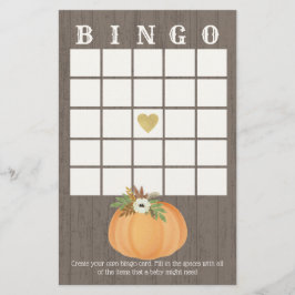 Papier Bingo de récolte citrouille