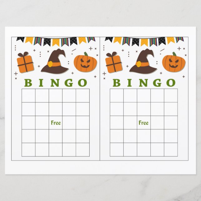 Papier Bingo d'Halloween, Citrouille mignon (Devant)
