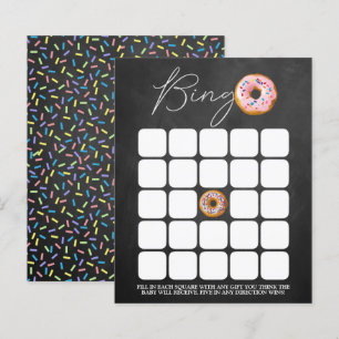 Papier Bingo du Baby shower de l'arrosage de donut