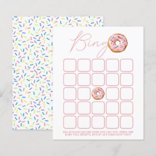 Papier Bingo du Baby shower de l'arrosage de donut