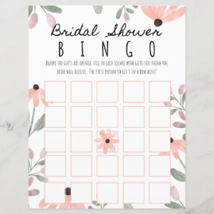 Papier Bingo Fête des mariées d'aquarelle botanique