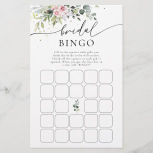 Papier Bingo Fête des mariées de verdure rose vif