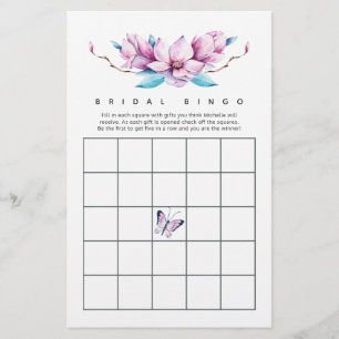 Papier Bingo Fête des mariées florale Magnolia