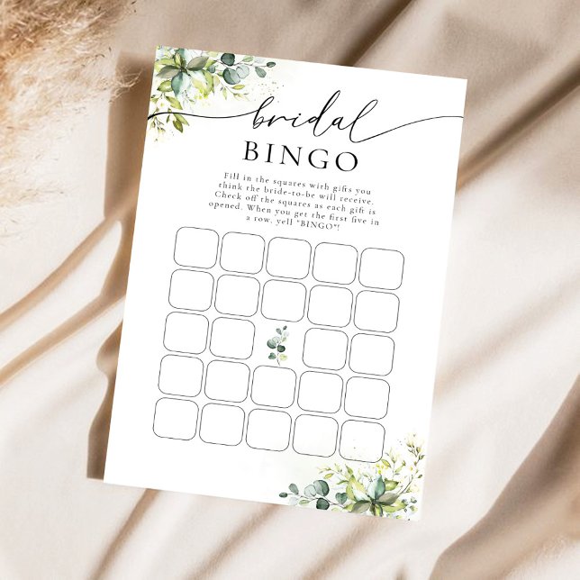 Papier Bingo Fête des mariées verte (Créateur téléchargé)