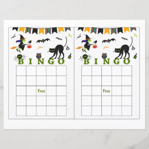 Papier bingo Halloween,sorcier d'Halloween,chauve-souris