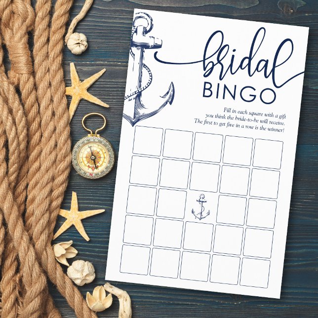 Papier Bingo nuptiale Ancre nautique jeu de douche (Créateur téléchargé)