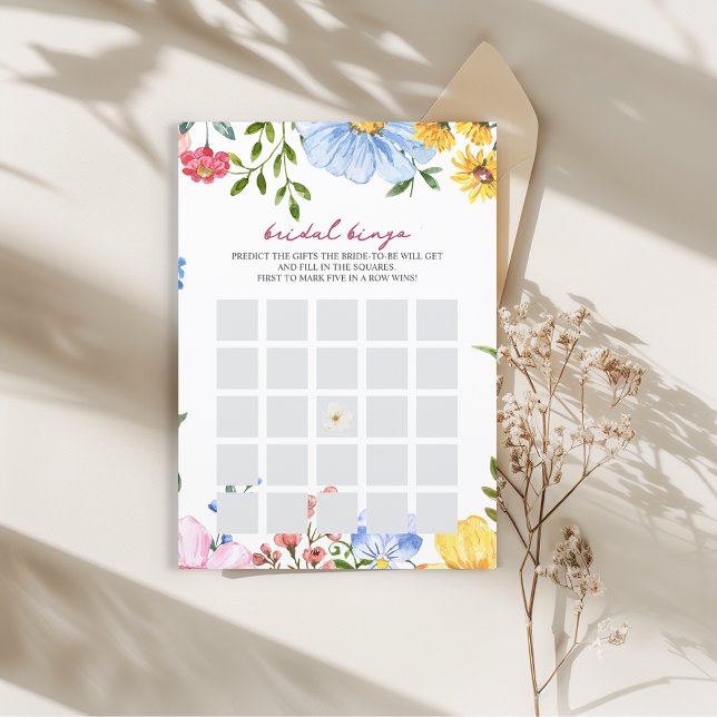 Papier Bingo nuptiale Floral Love in Bloom Shower Game (love is in bloom bridal shower game bridal bingo fun activity
)