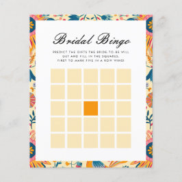Papier Bingo nuptiale mexicaine Fête des mariées Florale