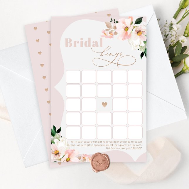 Papier Bingo nuptiale rose pâle jeu de mariée (Créateur téléchargé)