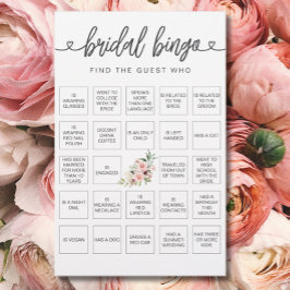 Papier Bingo nuptiale Trouvez le jeu de Fête des mariées 