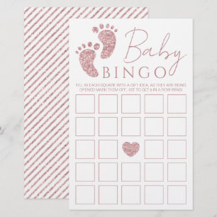 Papier Bingo Parties scintillant rose bébé Baby shower pi