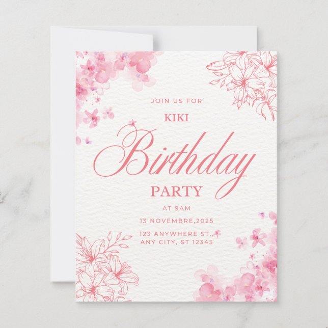 Papier Birthday invitation (Devant)