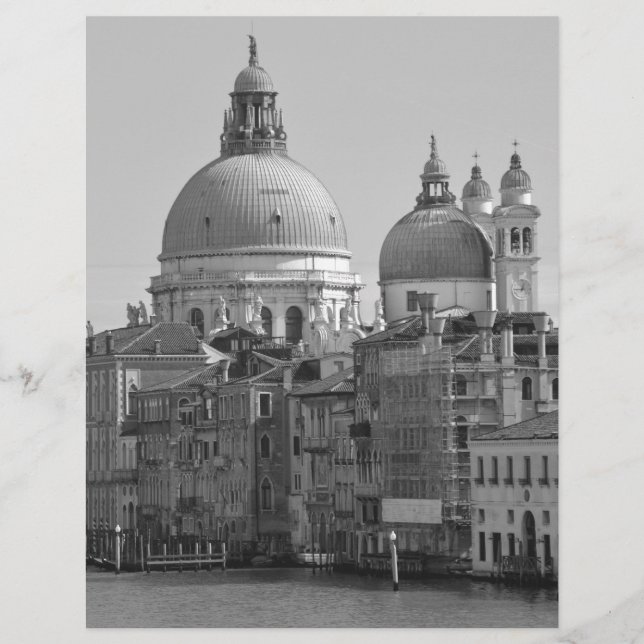 Papier Black Blanc Grand Canal Venise Italie Voyage (Devant)