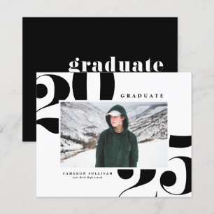 Papier Black Bold Typographie 2023 Graduation Invitation