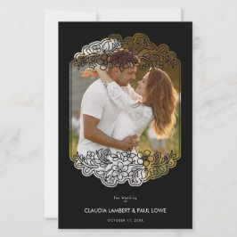 Papier Black Budget Nice Floral Frame Wedding Photo