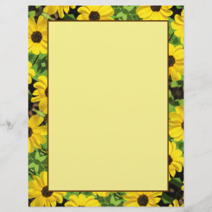 Papier Black Eyed Susan Floral 8,5 x 11 Stationnaire