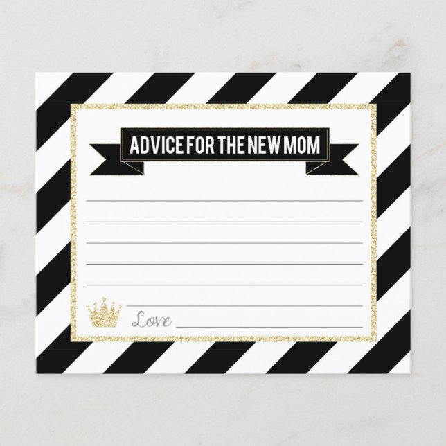 Papier Black Gold Prince Conseils pour la nouvelle maman (Devant)