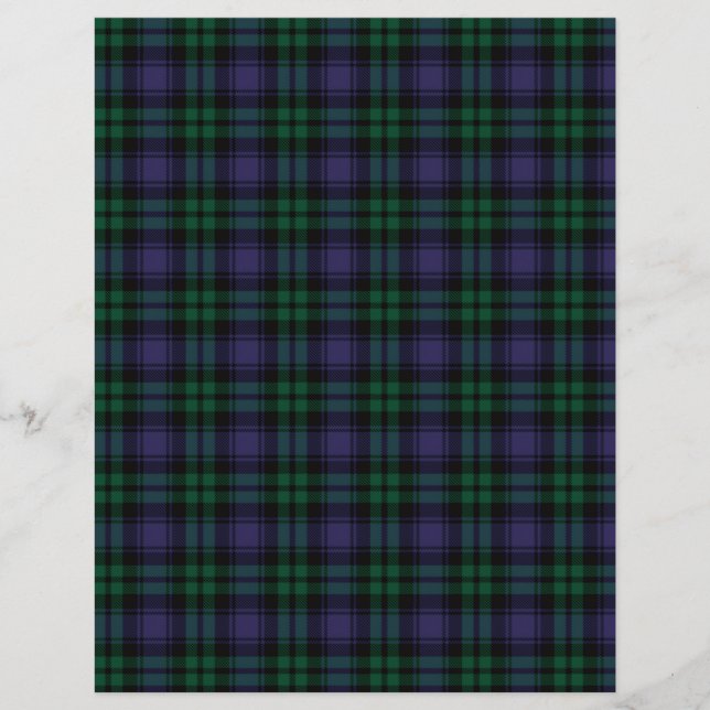 Papier Black Watch Tartan, Plaid Scrapbook Paper (Devant)