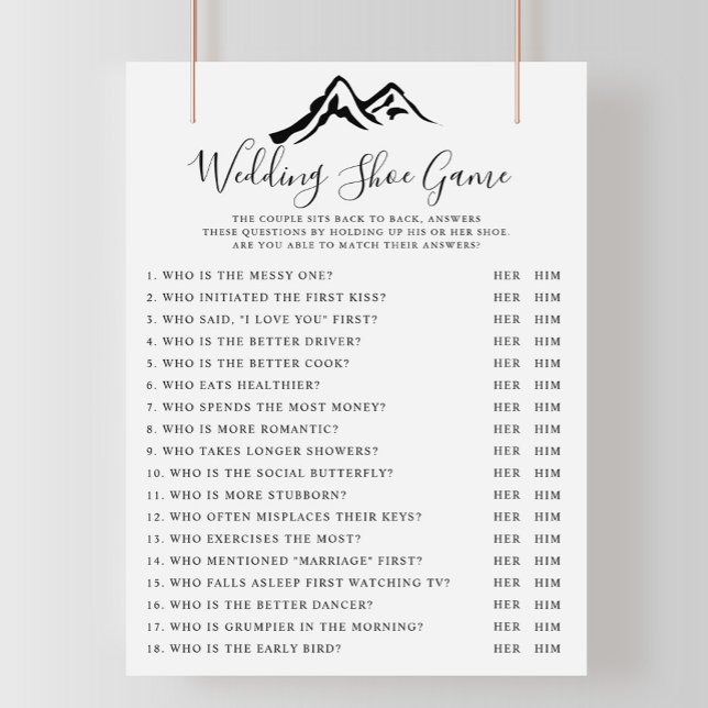 Papier Black White Mountain Mariage jeu de chaussures (Créateur téléchargé)