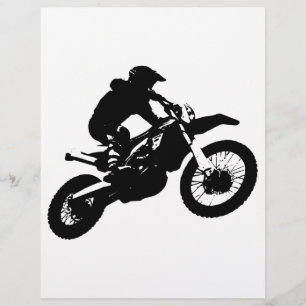 Papier Black White Pop Art Motocross Motorcyle Sport